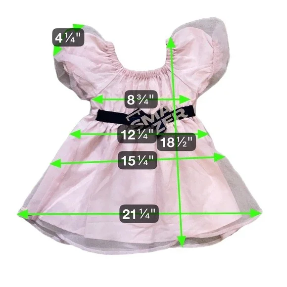 Habitual Baby Girls Pink Tulle Puff Sleeve Bow Dress 24M Princess Balletcore - Picture 2 of 5